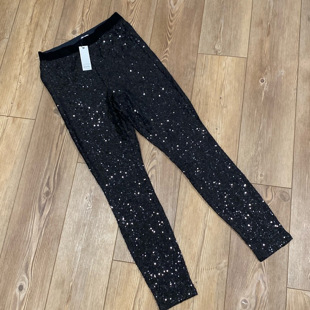 NWT BB Dakota black sequins pants Size M